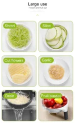 9 In 1 Vegetable Cutter with Drain Basket - Image 7