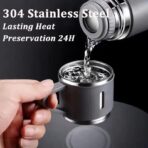 Stainless Steel Vacuum Flask Set with 3 Steel Cups Combo ( 500ml ) - Image 5