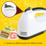 Hand Mixer Blender for Cake, Egg Beater Machine Cream Electric Hand Blender for Cake Mixing Whipping Machine Hand Beater | Electric Egg Beater(260 W) (Whitecolor) - Image 4