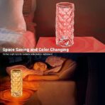 Crystal Rose Touch Lamp, 16 Color Changing Romantic Rose Bedside Acrylic Led Crystal Table Lamps - Image 8