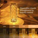 Crystal Rose Touch Lamp, 16 Color Changing Romantic Rose Bedside Acrylic Led Crystal Table Lamps - Image 7
