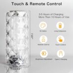 Crystal Rose Touch Lamp, 16 Color Changing Romantic Rose Bedside Acrylic Led Crystal Table Lamps - Image 4
