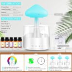 Rain Cloud Humidifier Water Drip, Mushroom Rain Cloud Diffuser with Essential Oils - Image 2