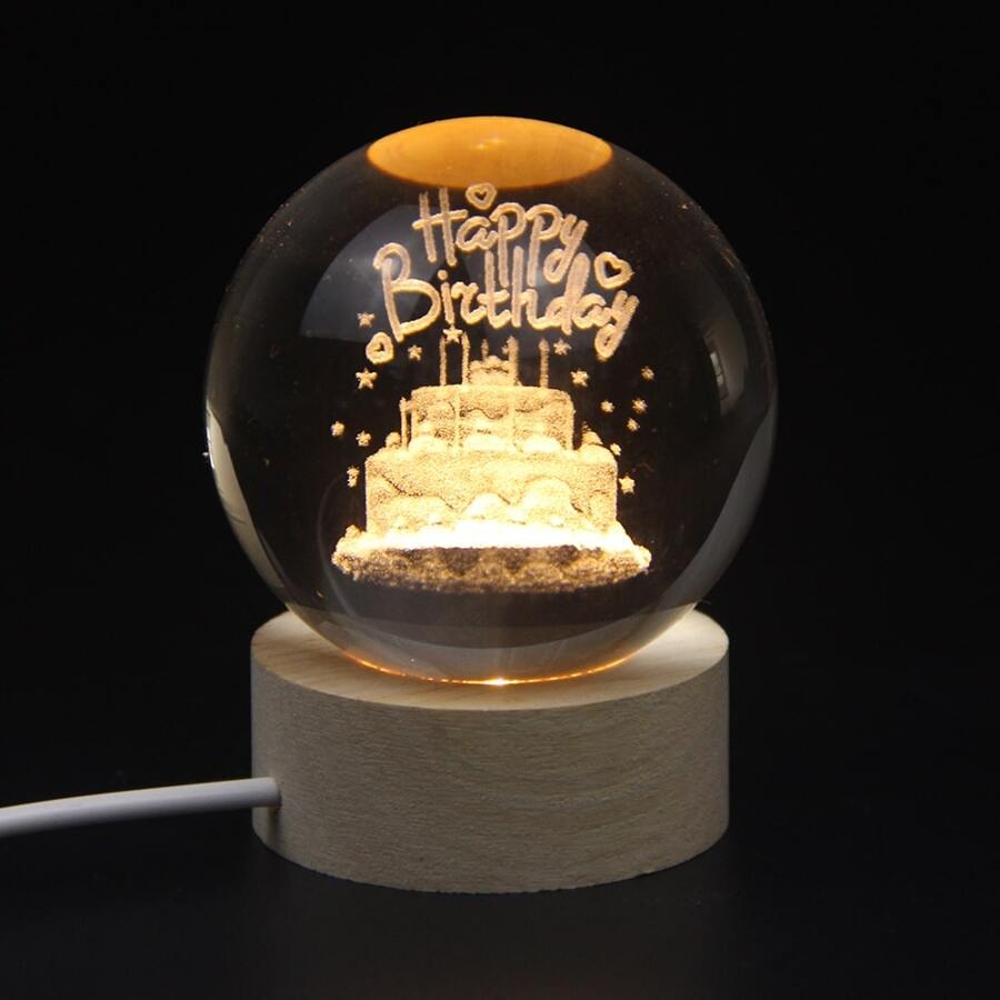 1690959035ec972da38ee9c3399f2a65806aa46 Crystal Ball Happy birthday Night Light - Image 1