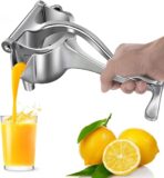 Hand Press Juicer Machine Aluminium Manual Fruit Squeezer Orange Heavy Duty Multipurpose For Fruits (Silver)
